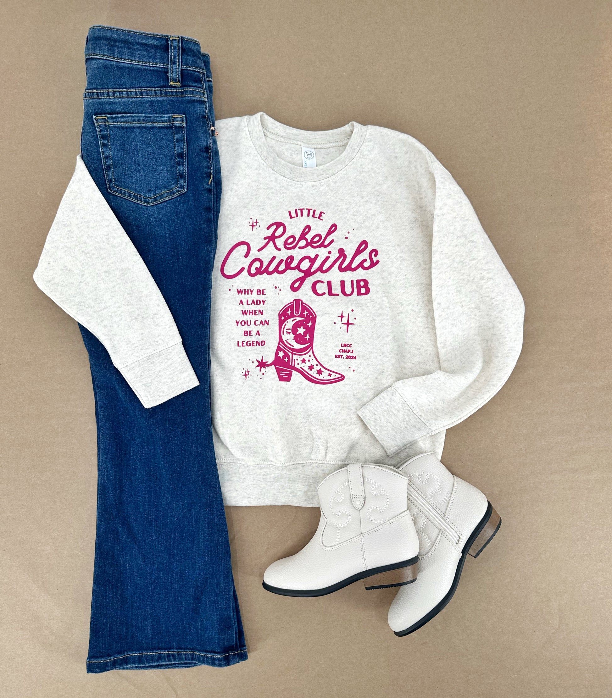 Natural Little Rebels Cowgirl Club Sweatshirt or tee! Natural Little Rebels Cowgirl Club Sweatshirt or tee! The Wishing Elephant  The Wishing Elephant