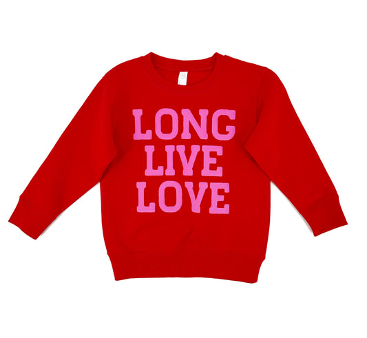 RED Long Live Love Sweatshirt PUFF PRINT RED Long Live Love Sweatshirt PUFF PRINT The Wishing Elephant  The Wishing Elephant