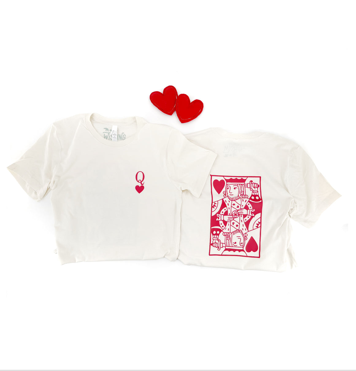 Adult King and Queen of Hearts Tees, Valentines Matching Shirts