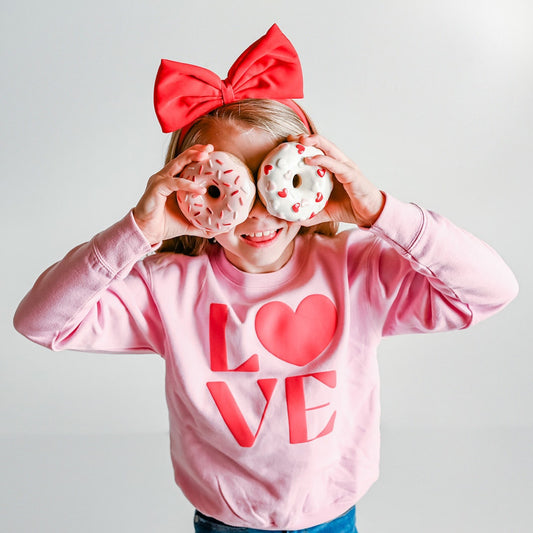 Pink Love PUFF Print Sweatshirt