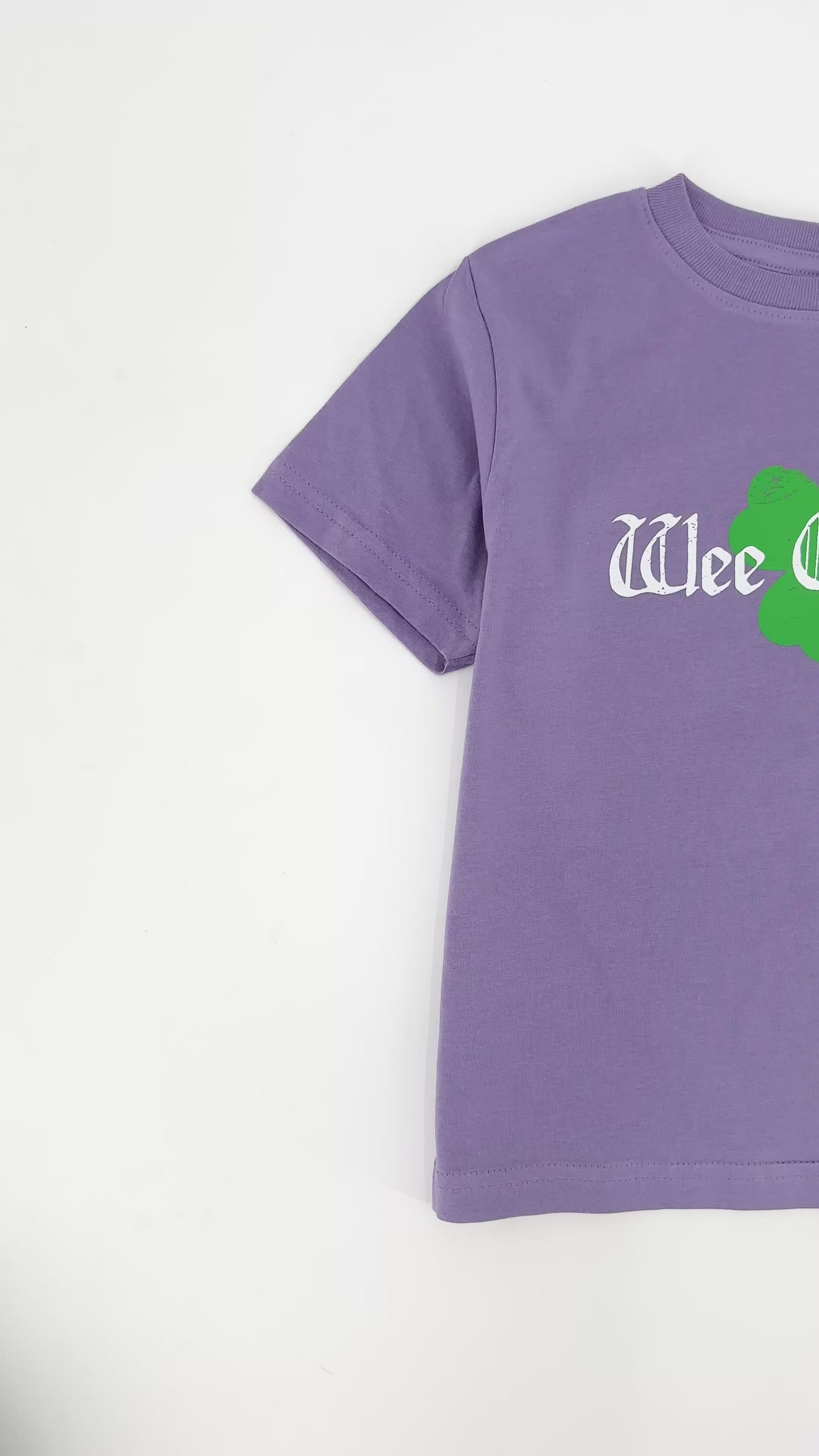 saint patricks day shirt for girls, purple wee charmer with four leaf clover