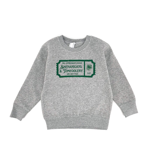 green and grey saint patricks sweatshirt for kids