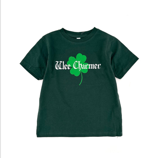 saint patricks tee for boys, wee charmer shirt, 4 leaf clover, tshirt for st pats