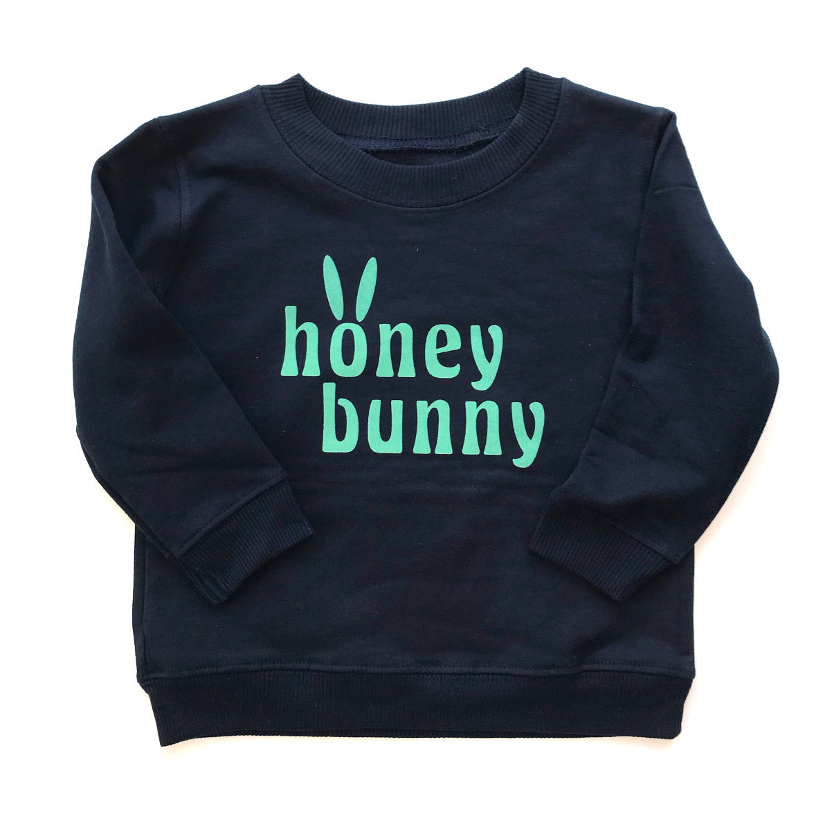 Navy & Seafoam Honey Bunny Sweatshirt Navy & Seafoam Honey Bunny Sweatshirt The Wishing Elephant  The Wishing Elephant